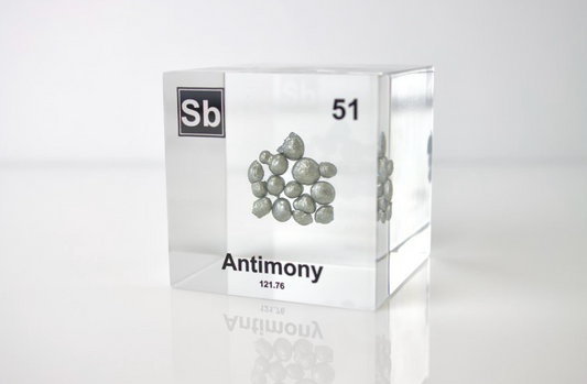 Antimony Element Cube - 2" Acrylic Display - Atomic Number 51
