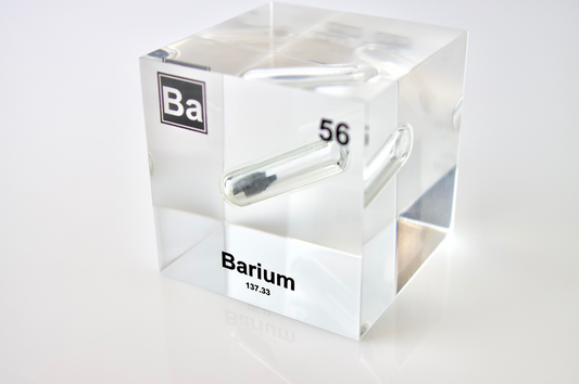 Barium Element Cube - 2" Acrylic Display - Atomic Number 56