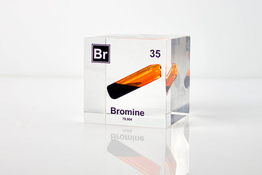 Bromine Element Cube - 2" Acrylic Display - Atomic Number 35