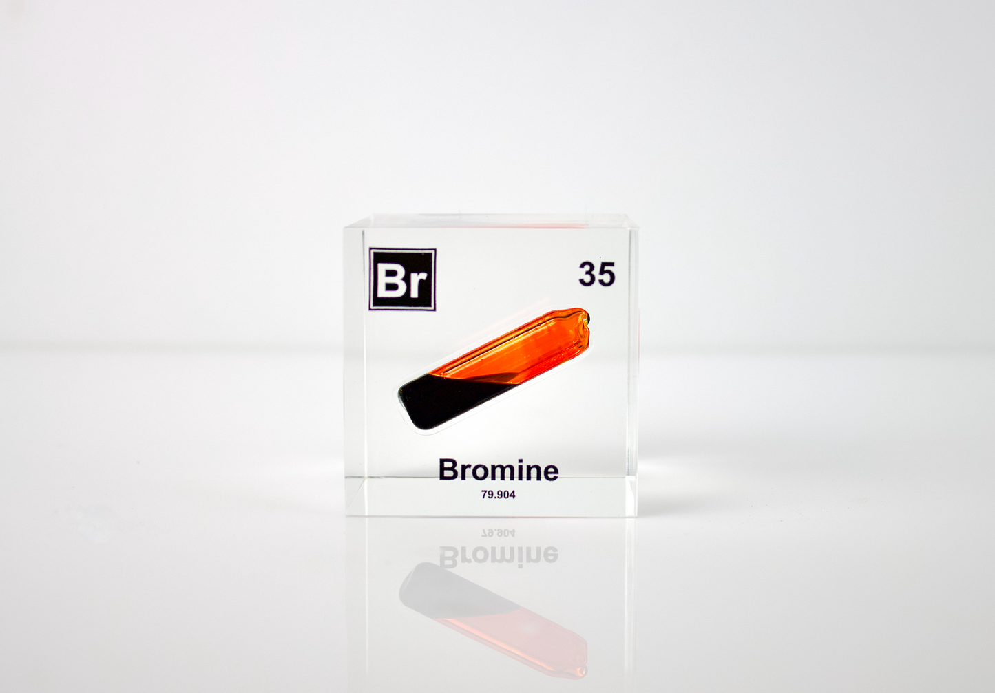 Bromine Element Cube - 2" Acrylic Display - Atomic Number 35