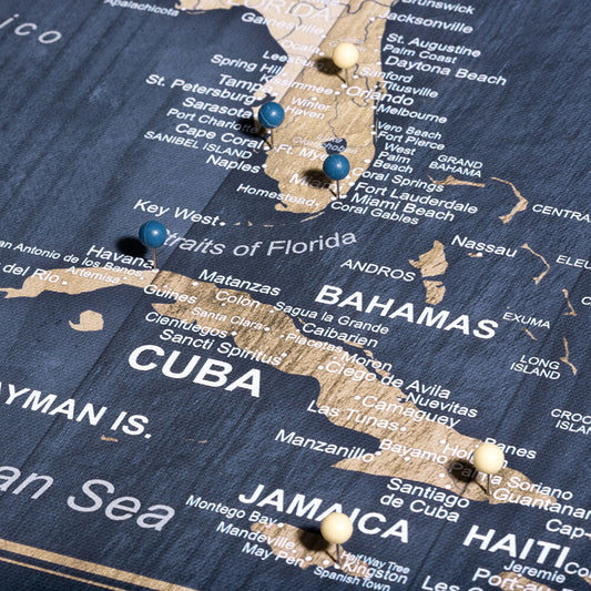 Push Pin USA Map: Deep Sea Drift (Pins Included)