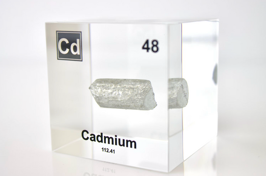 Cadmium Element Cube - 2" Acrylic Display - Atomic Number 48