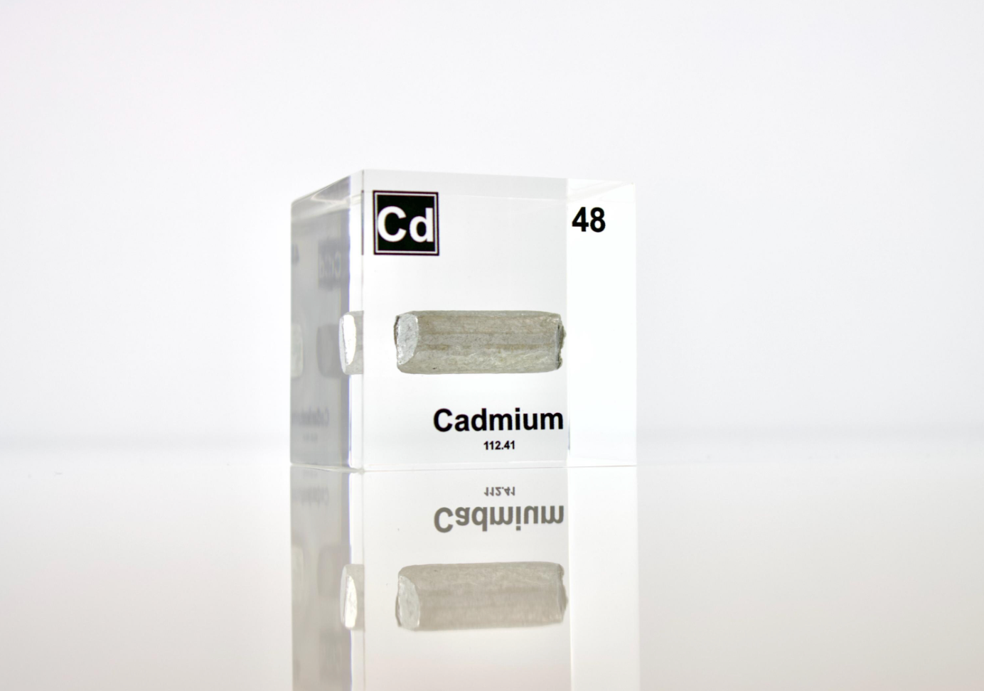 Cadmium Element Cube - 2" Acrylic Display - Atomic Number 48