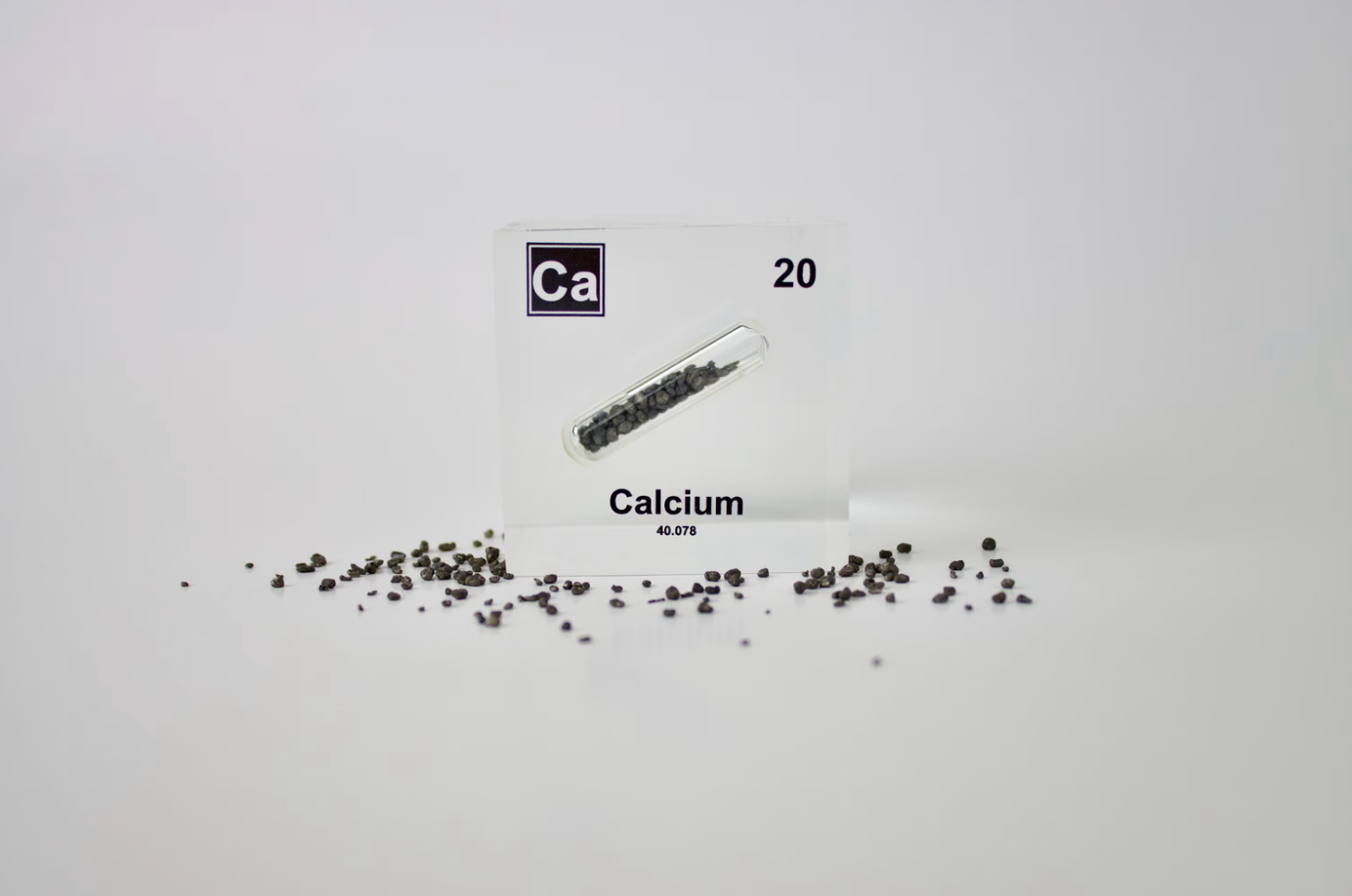 Calcium Element Cube - 2" Acrylic Display - Atomic Number 20