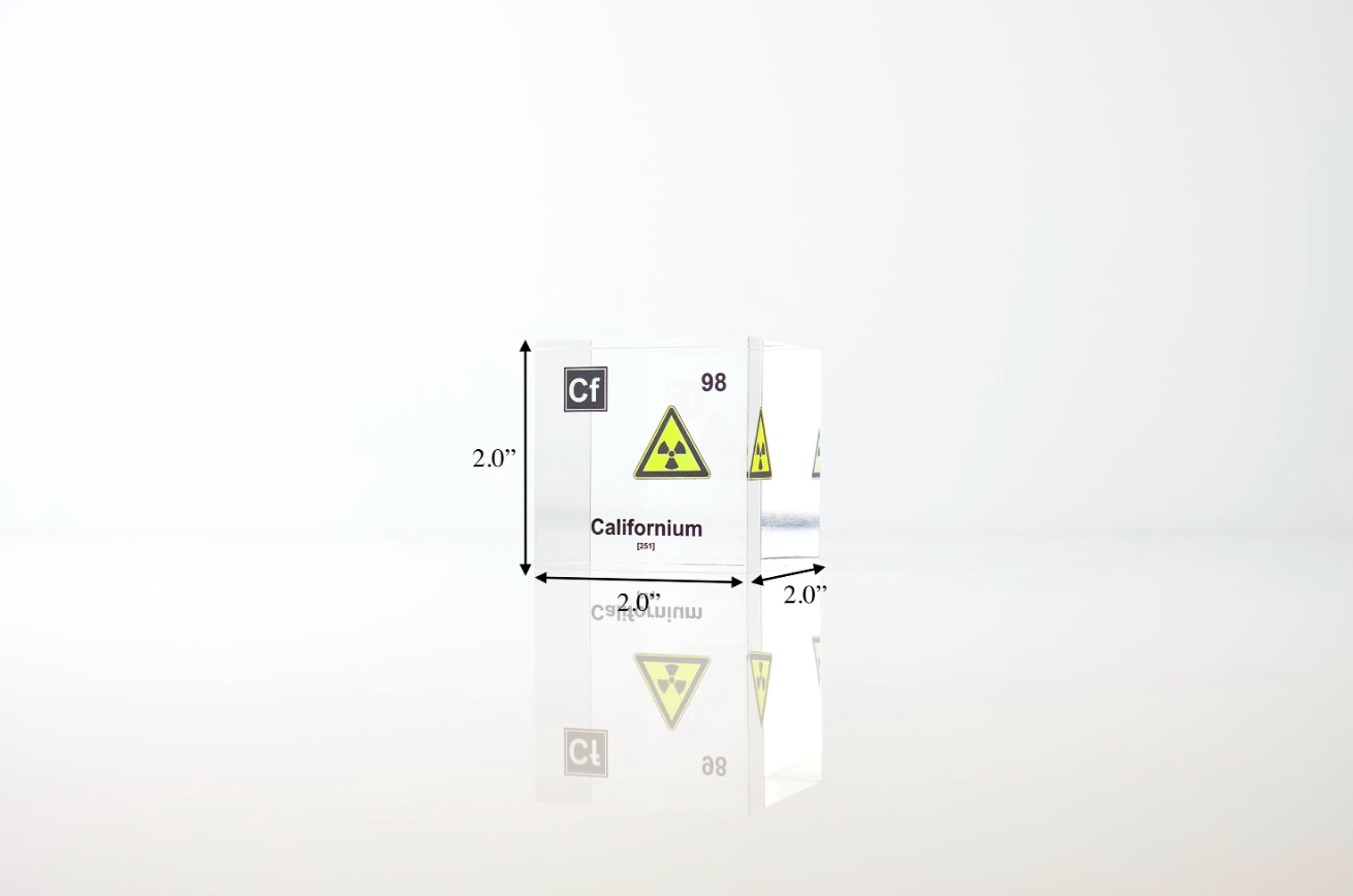 Californium Element Cube - 2" Acrylic Display - Atomic Number 98