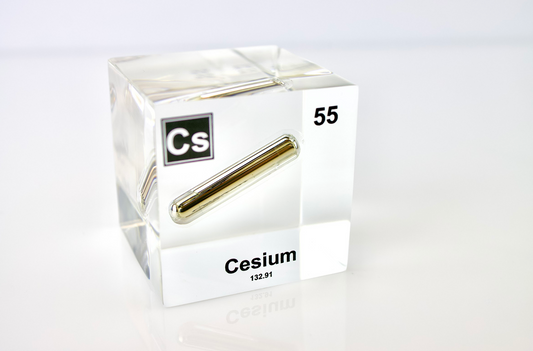 Cesium Element Cube - 2" Acrylic Display - Atomic Number 55