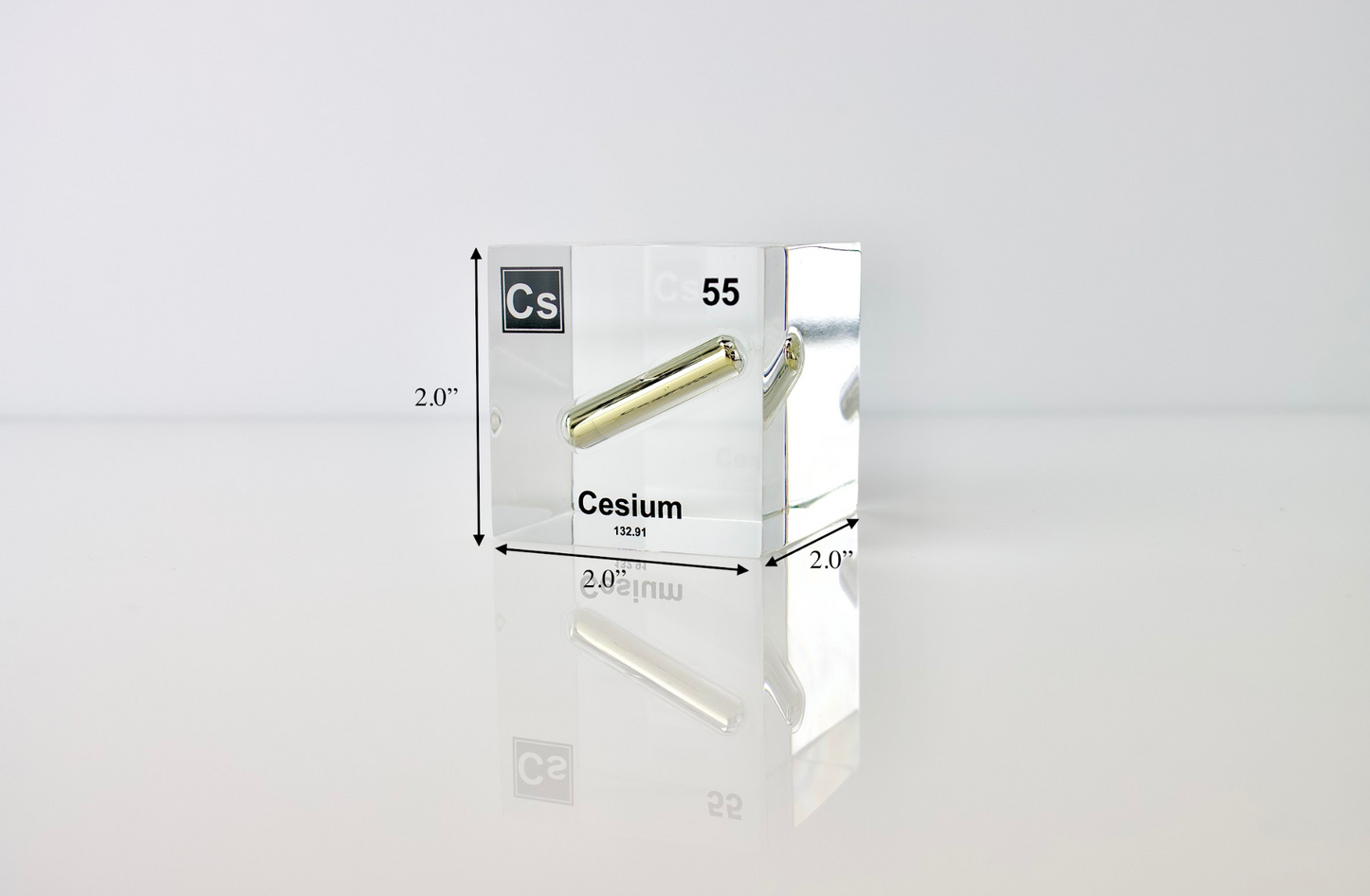Cesium Element Cube - 2" Acrylic Display - Atomic Number 55