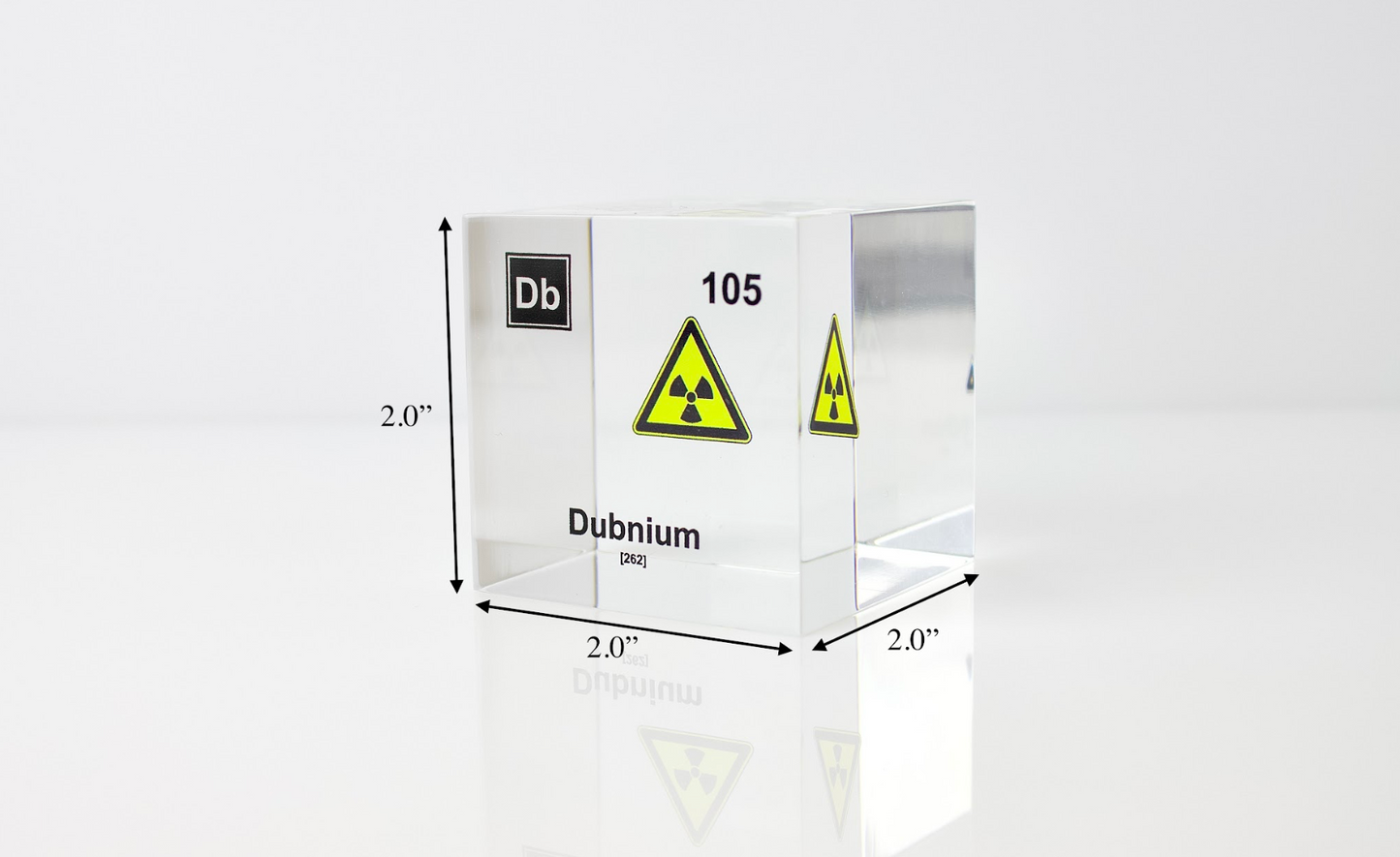 Dubnium Element Cube - 2" Acrylic Display - Atomic Number 105