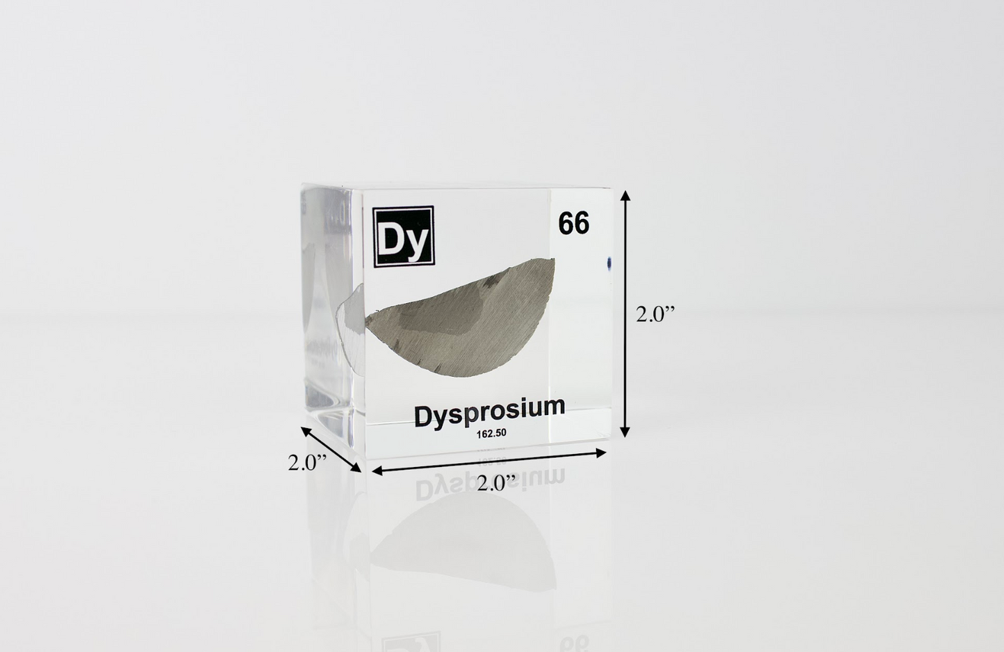 Dysprosium Element Cube - 2" Acrylic Display - Atomic Number 66