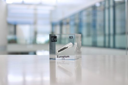 Europium Element Cube - 2" Acrylic Display - Atomic Number 63