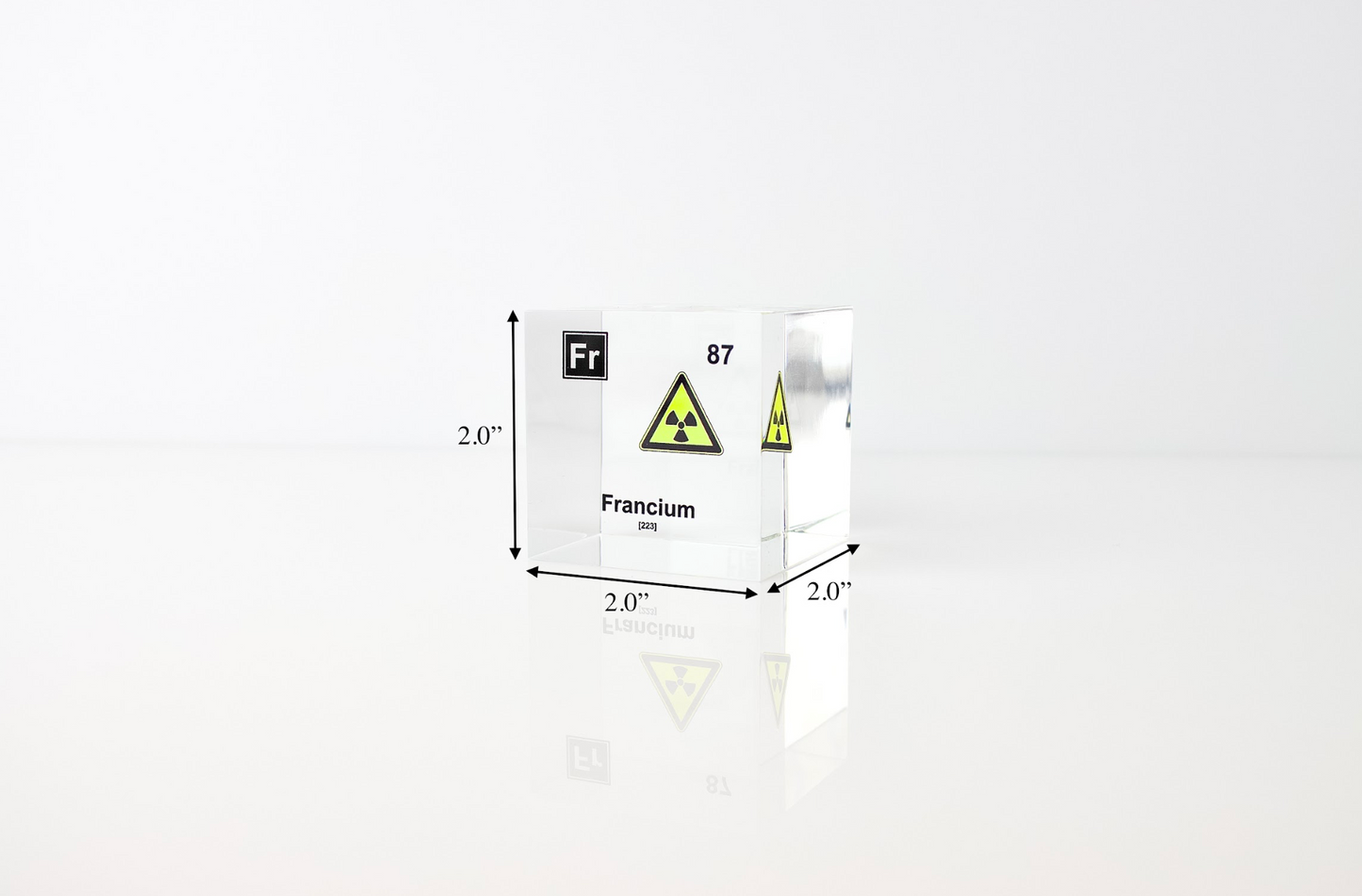 Francium Element Cube - 2" Acrylic Display - Atomic Number 87