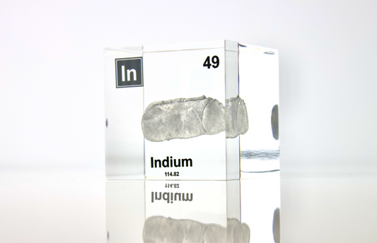 Indium Element Cube - 2" Acrylic Display - Atomic Number 49