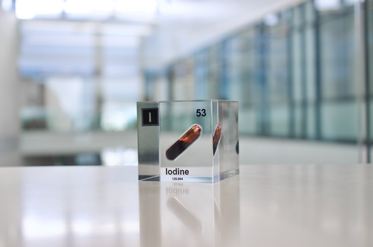Iodine Element Cube - 2" Acrylic Display - Atomic Number 53