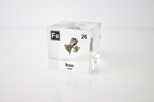 Iron Element Cube - 2" Acrylic Display - Atomic Number 26