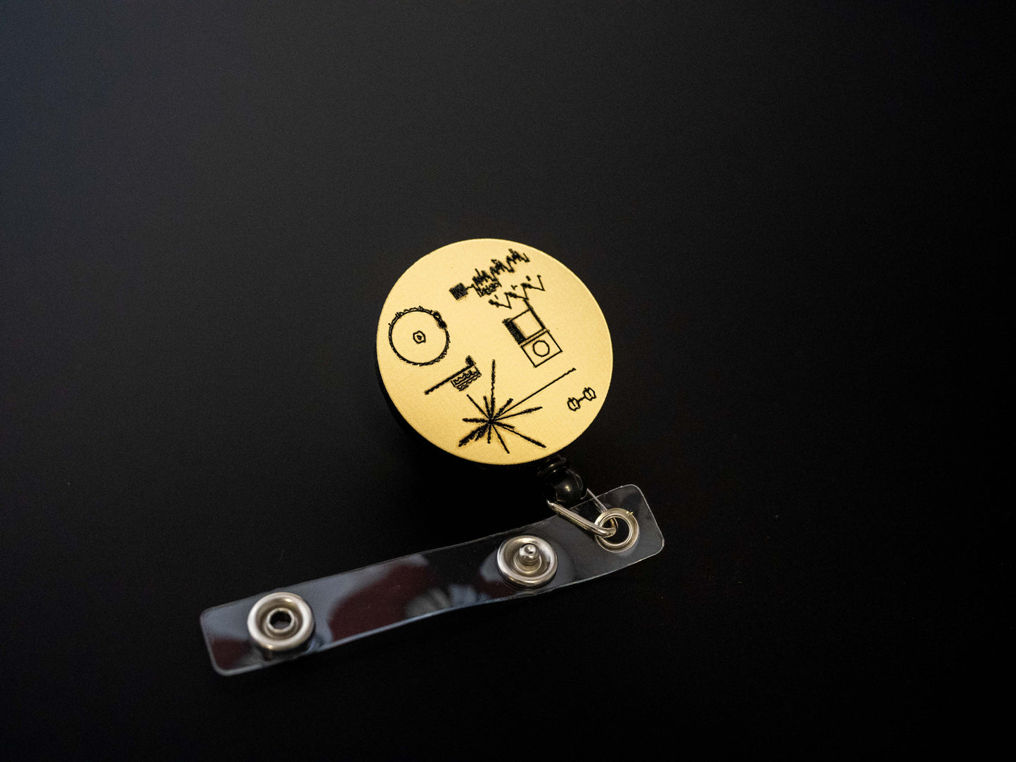 Voyager Golden Record Retractable Badge Holder Reel Metallic Gold