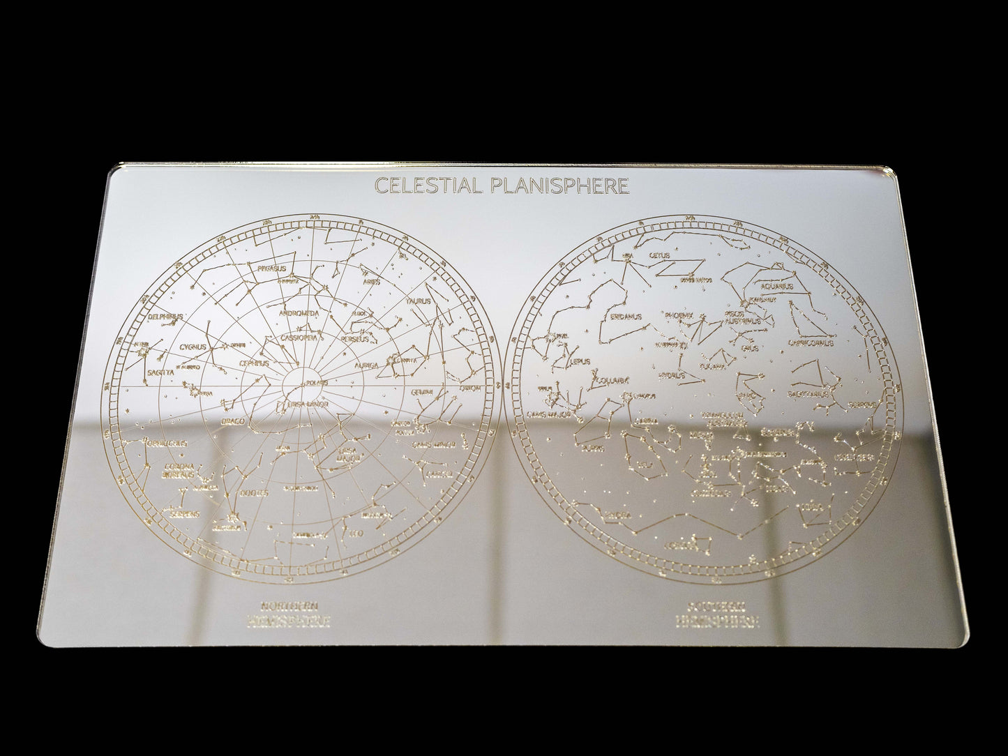 Mirrored Planisphere Star Chart, Constellation Map Wall Art