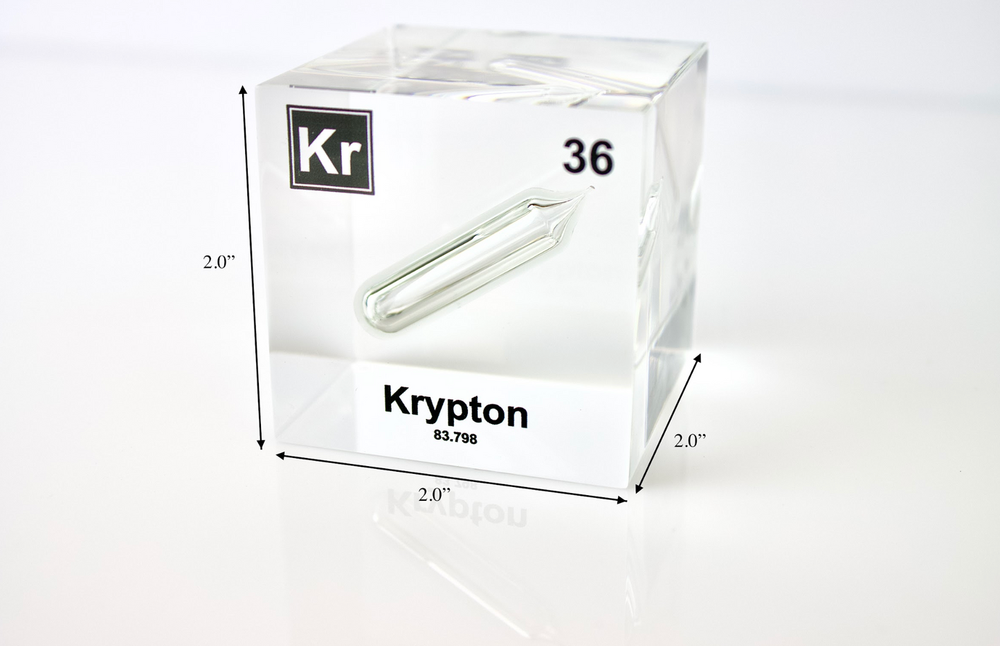 Krypton Element Cube - 2" Acrylic Display - Atomic Number 36
