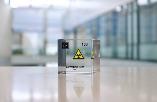 Lawrencium Element Cube - 2" Acrylic Display - Atomic Number 103