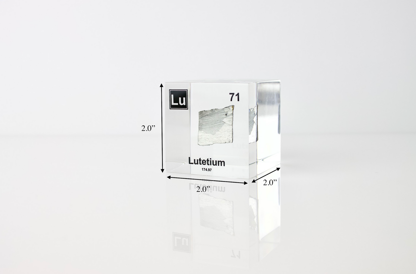 Lutetium Element Cube - 2" Acrylic Display - Atomic Number 71