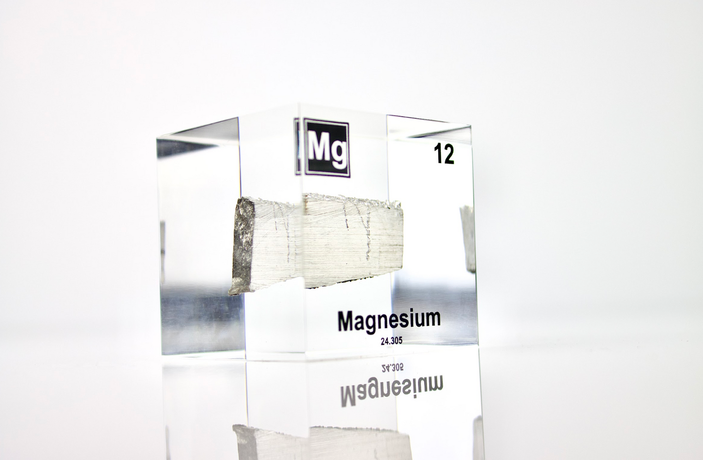 Magnesium Element Cube - 2" Acrylic Display - Atomic Number 12