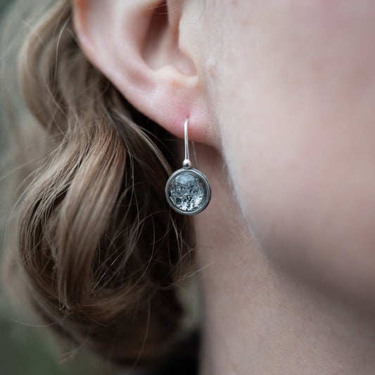 Nebula Fire Earrings - Birth of the Solar System - Allende Meteorite