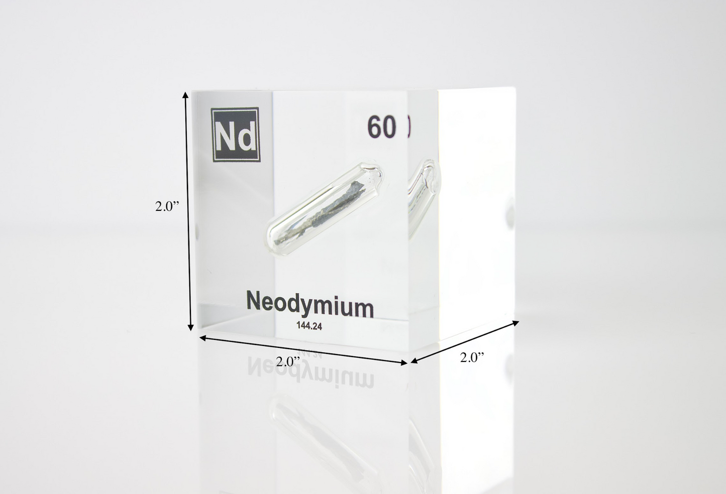 Neodymium Element Cube - 2" Acrylic Display - Atomic Number 60