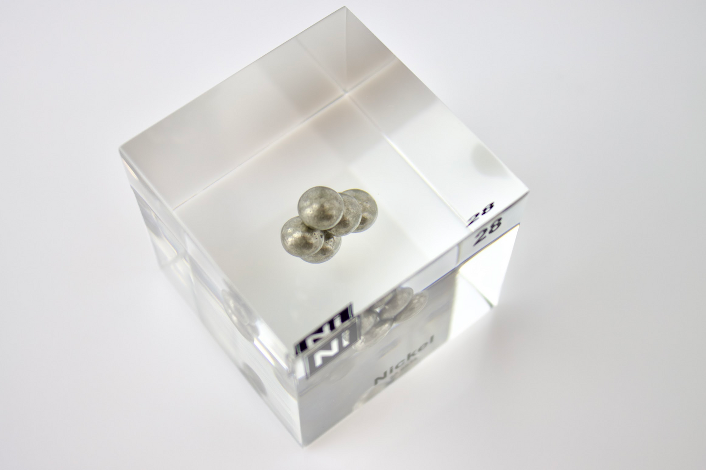 Nickel Element Cube - 2" Acrylic Display - Atomic Number 28