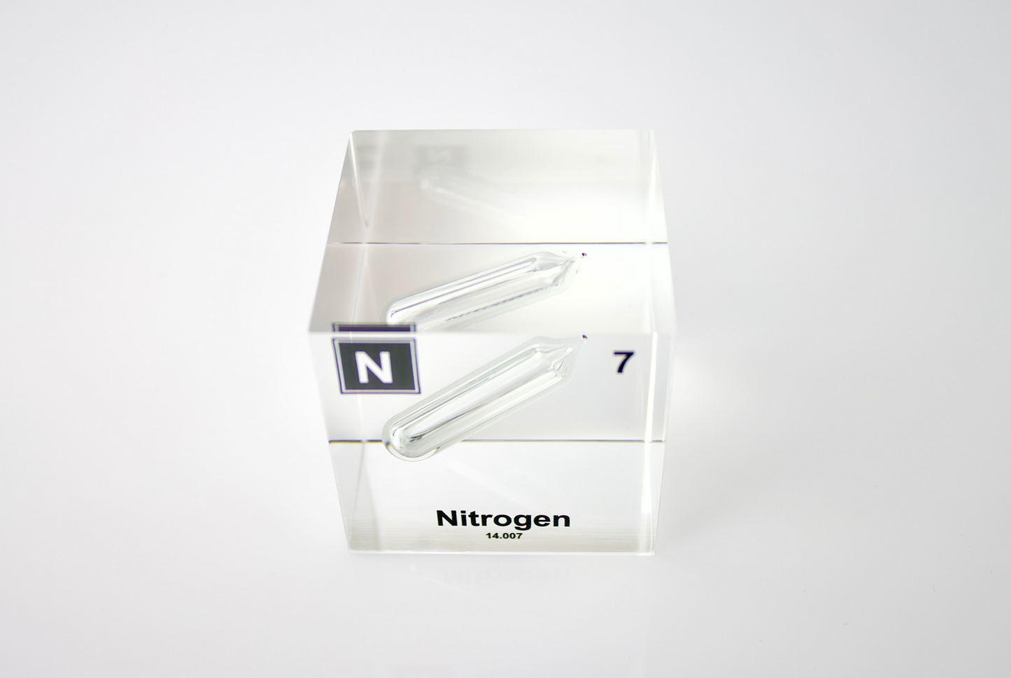 Nitrogen Element Cube - 2" Acrylic Display - Atomic Number 7
