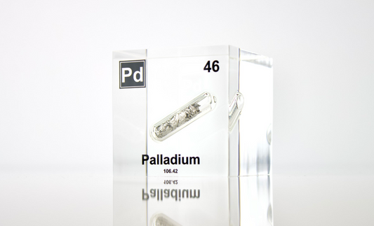 Palladium Element Cube - 2" Acrylic Display - Atomic Number 46