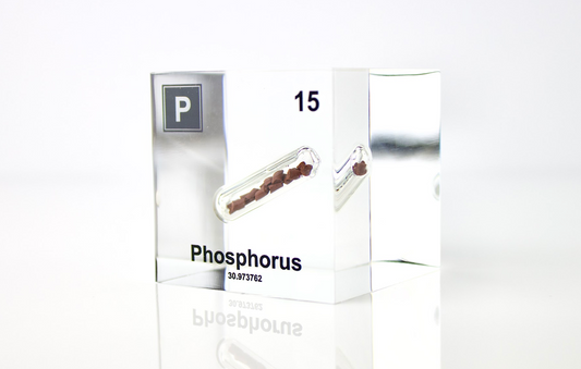 Phosphorus Element Cube - 2" Acrylic Display - Atomic Number 15