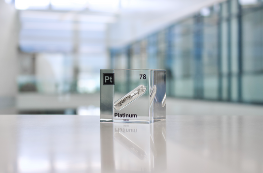 Platinum Element Cube - 2" Acrylic Display - Atomic Number 78