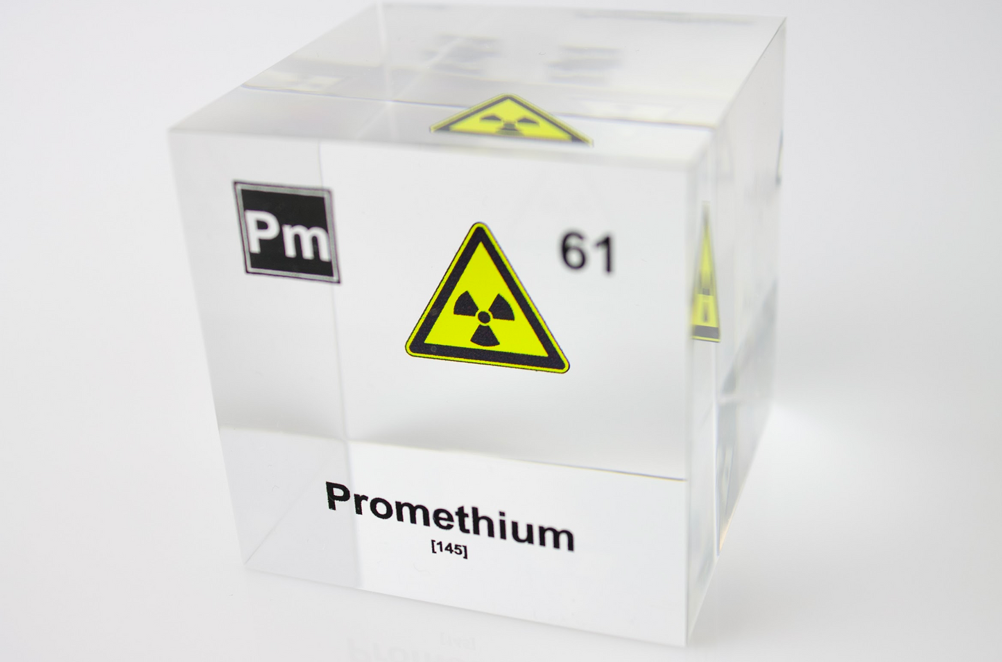 Promethium Element Cube - 2" Acrylic Display - Atomic Number 61
