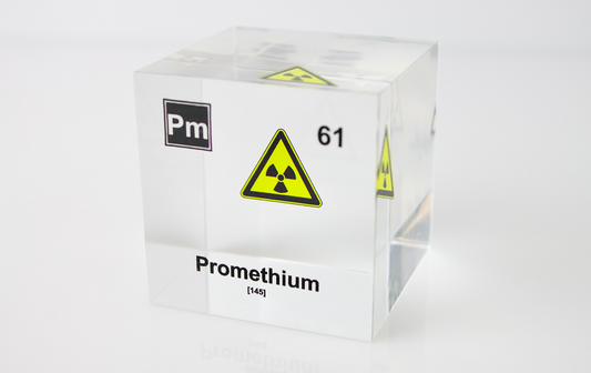 Promethium Element Cube - 2" Acrylic Display - Atomic Number 61