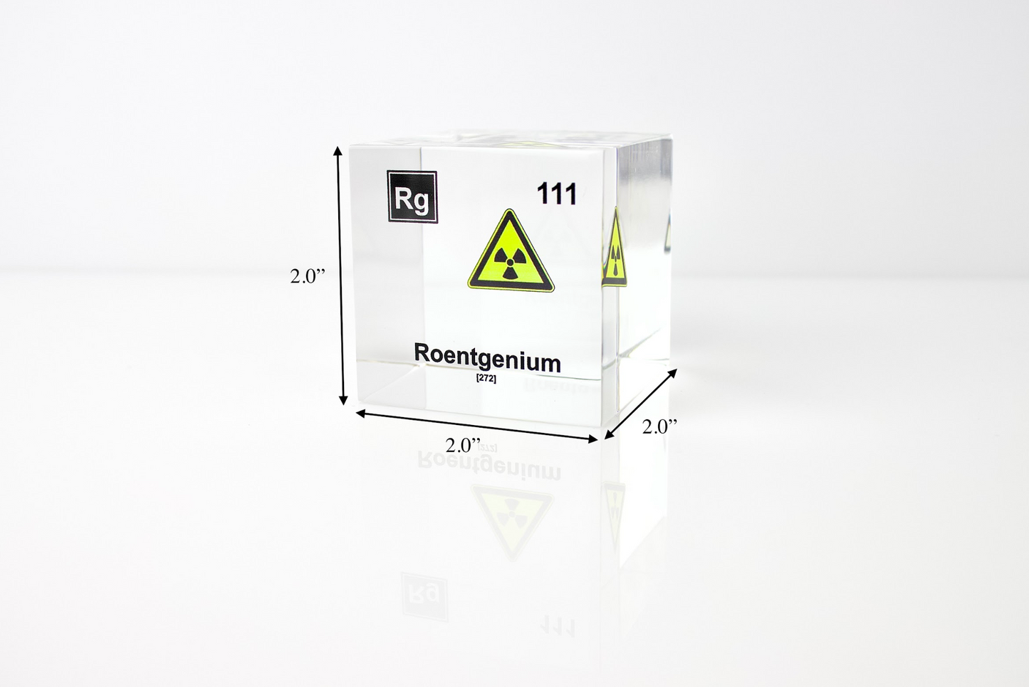 Roentgenium Element Cube - 2" Acrylic Display - Atomic Number 111