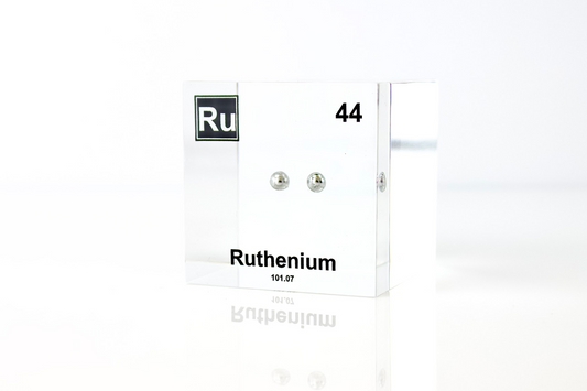 Ruthenium Element Cube - 2" Acrylic Display - Atomic Number 44