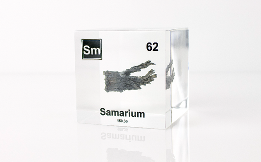 Samarium Element Cube - 2" Acrylic Display - Atomic Number 62