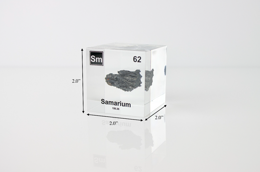 Samarium Element Cube - 2" Acrylic Display - Atomic Number 62