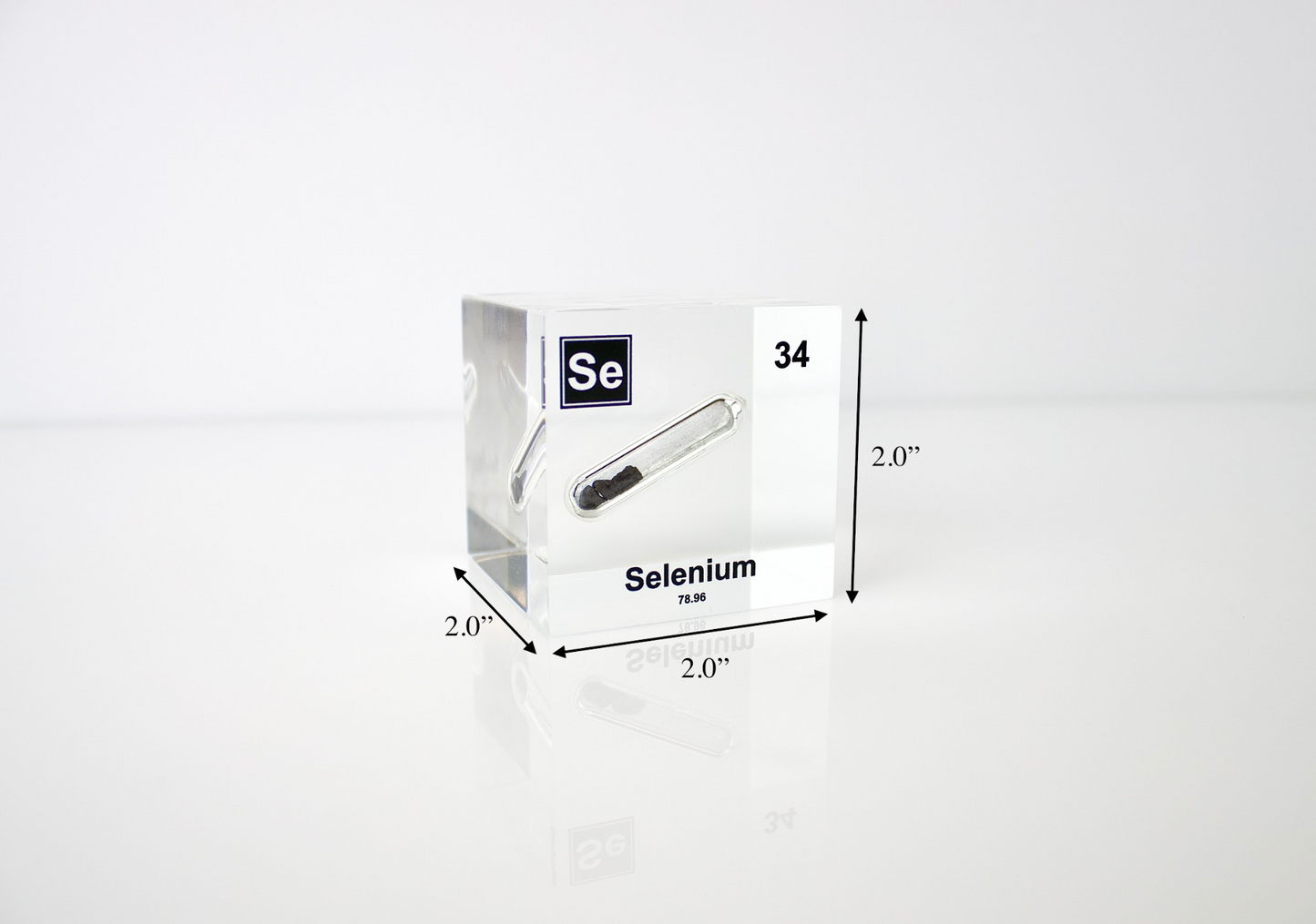 Selenium Element Cube - 2" Acrylic Display - Atomic Number 34