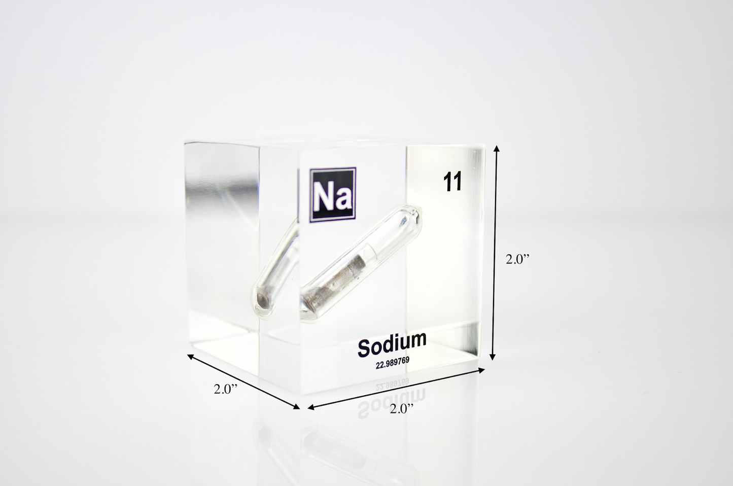 Sodium Element Cube - 2" Acrylic Display - Atomic Number 11