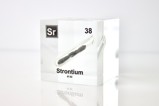 Strontium Element Cube - 2" Acrylic Display - Atomic Number 38