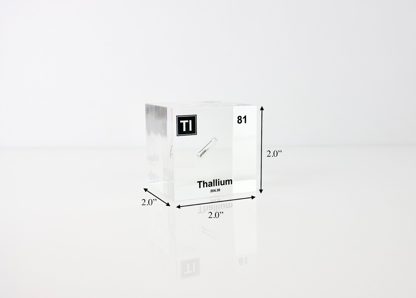 Thallium Element Cube - 2" Acrylic Display - Atomic Number 81