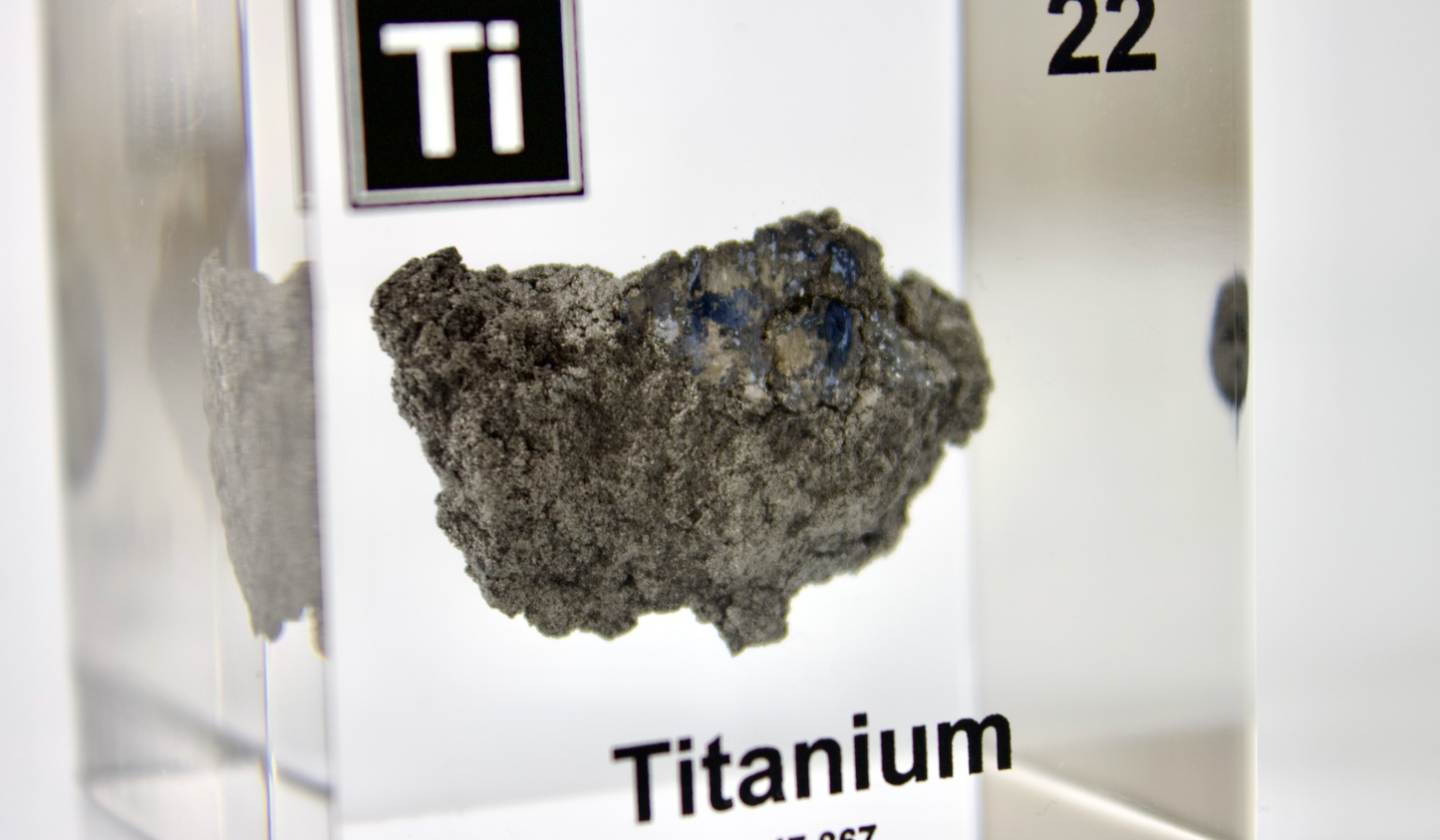 Titanium Element Cube - 2" Acrylic Display - Atomic Number 22