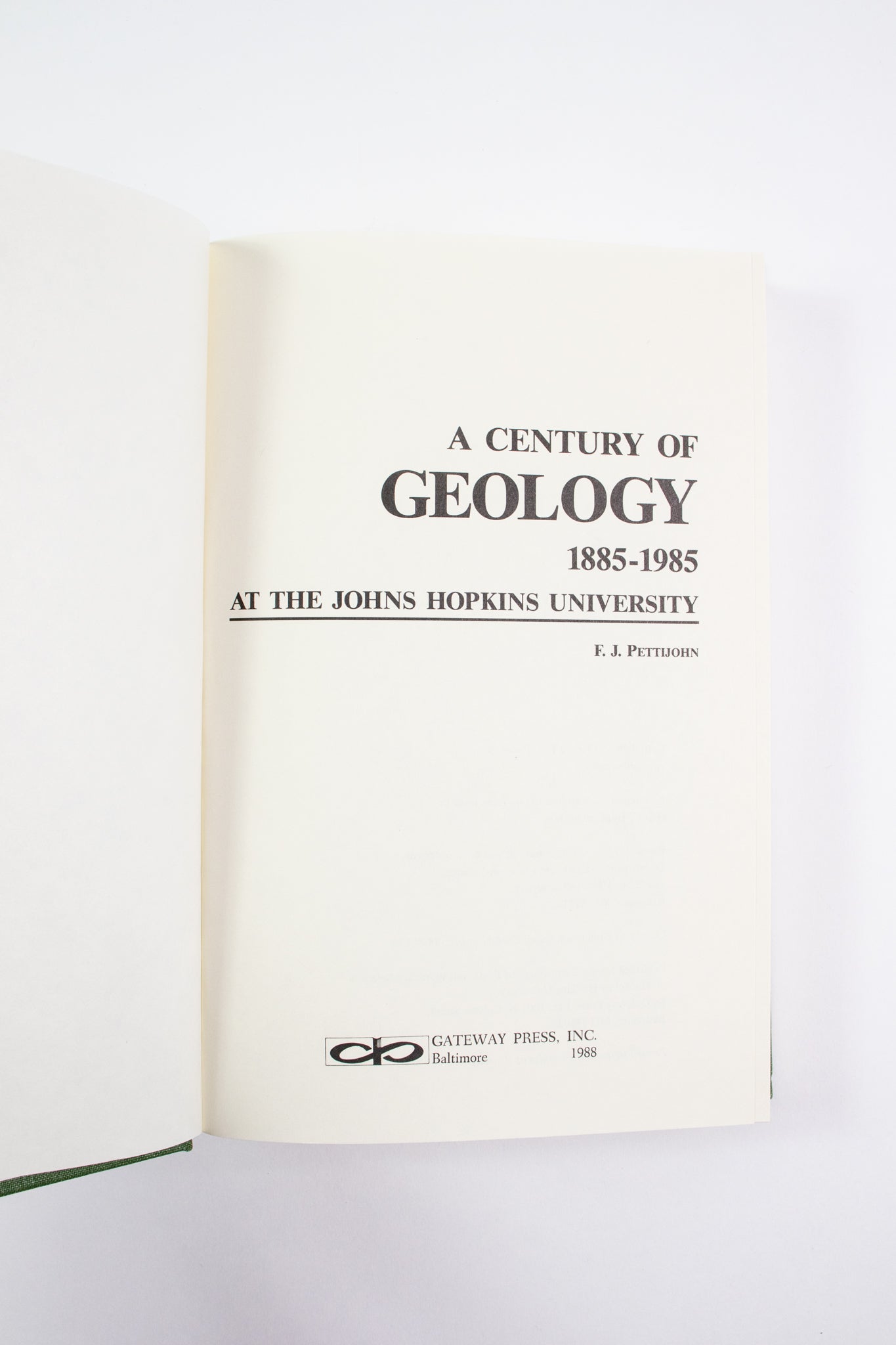 A Century of Geology 1885 - 1985 at the John Hopkins University - Books from Stemcell Science Shop