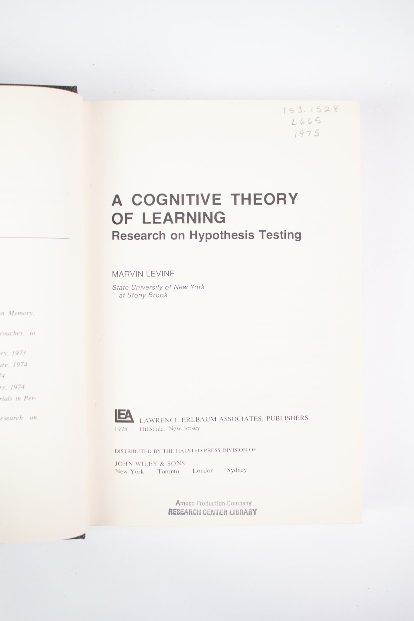 A Cognitive Theory of Learning - Books from Stemcell Science Shop
