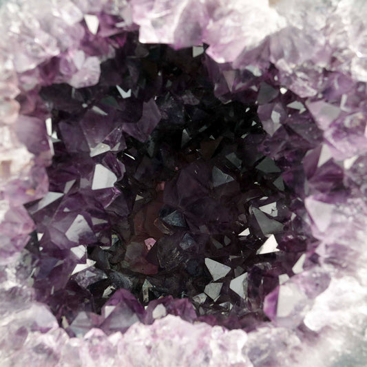 Amethyst Dark Purple Crystals Geode Natural Mineral Specimen # B 4648