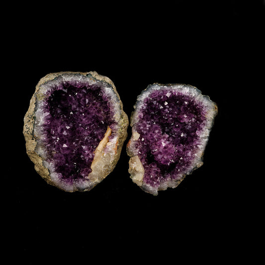 Amethyst Geode with Calcite Unopened Natural Mineral Specimen # B 5226
