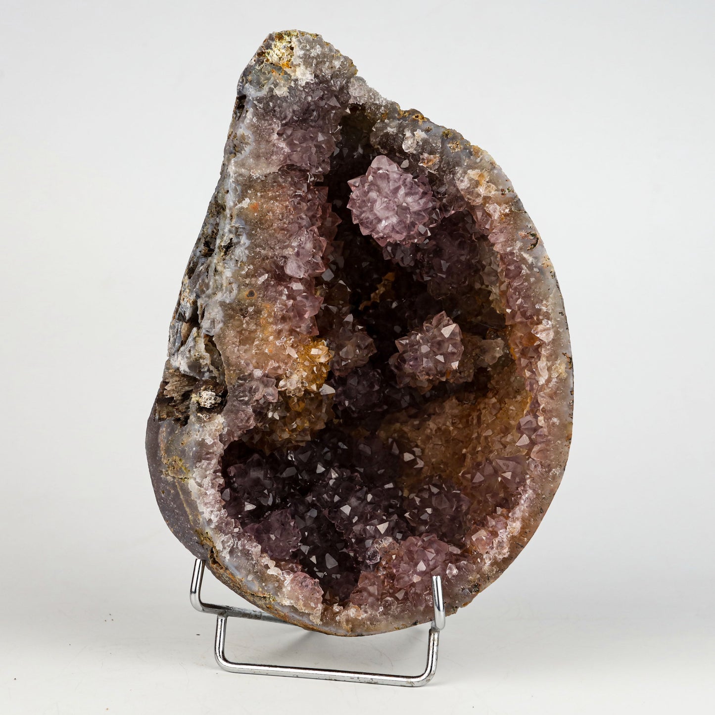 Amethyst Purple Crystals Geode (2 Halves ) Natural Mineral Specimen # B 5004