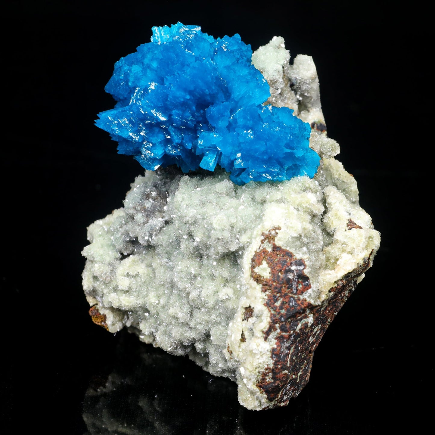 Cavansite on Heulandite Rare Natural Mineral Specimen