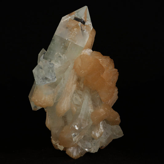 Clear Apophyllite With Stilbite Natural Mineral Specimen # B 5079