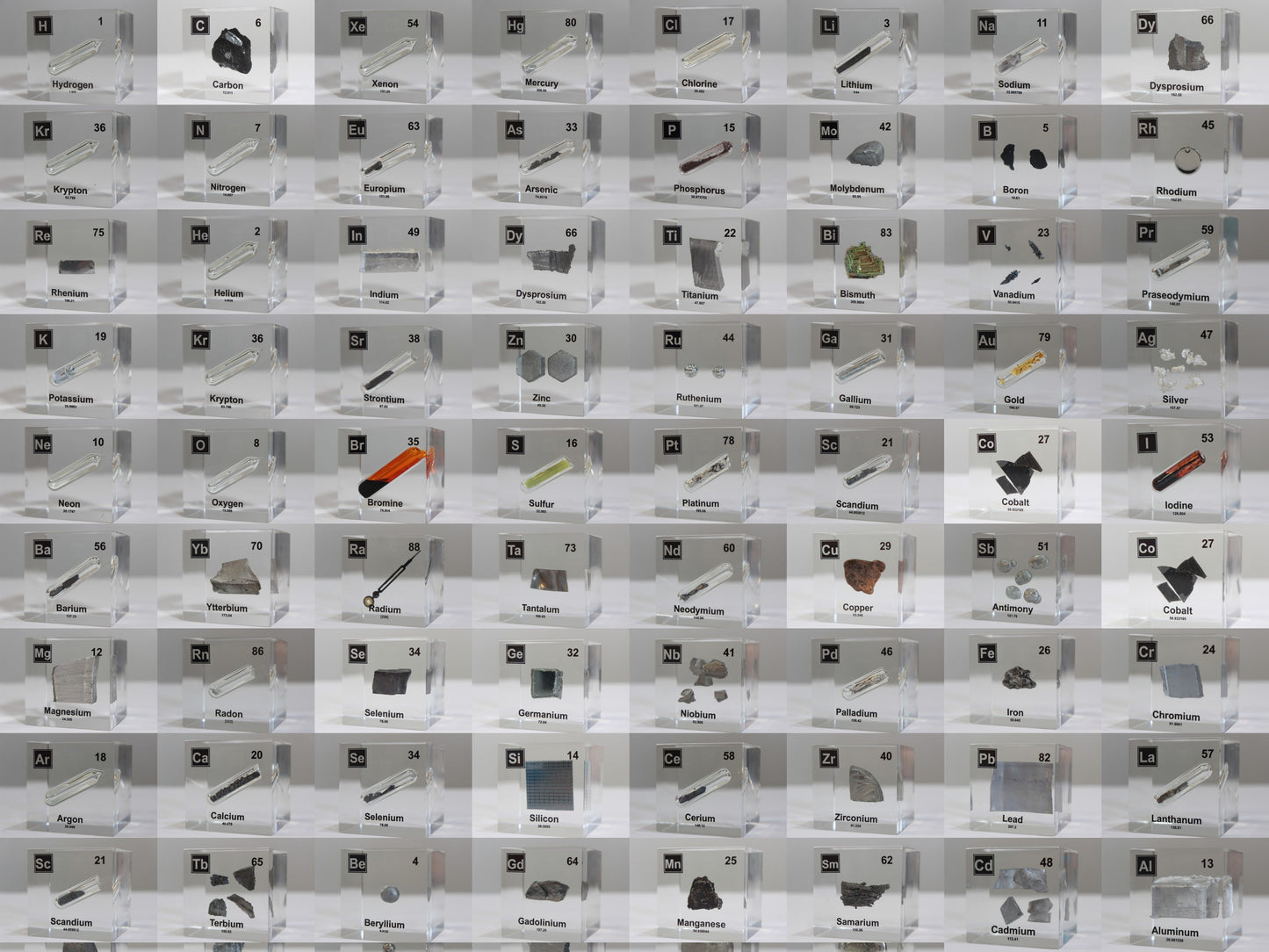 Complete Element Cube Set - 118 Acrylic Cubes